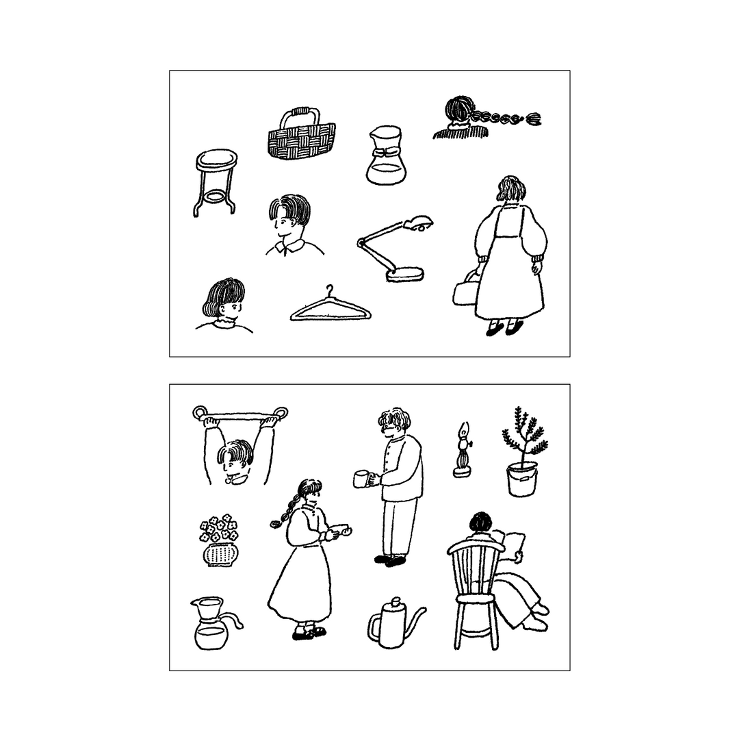 Tobimatsu Shoichiro x Mizushima / Freely combined stamp set -Everyday Life Designs