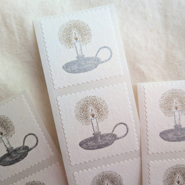 knoten letterpress / seal sticker -Candle /cotton