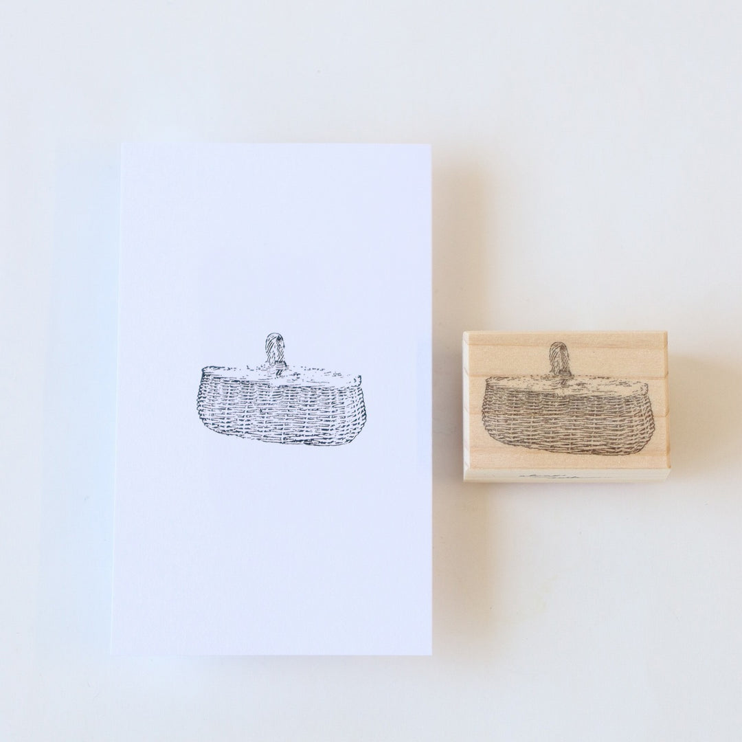 always smile.../ Rubber Stamp -Rattan basket