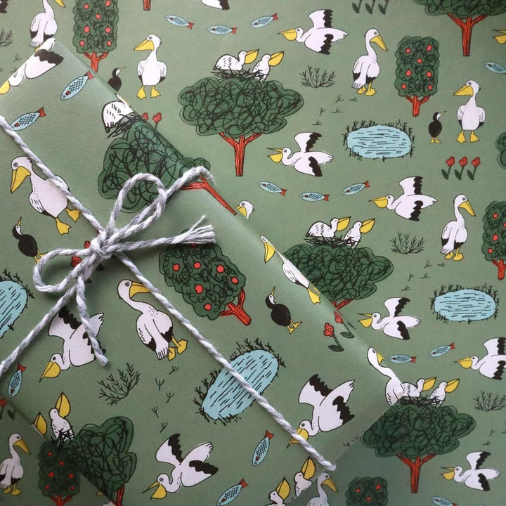 REGARO PAPIRO / Wrapping Paper -Pelican /5 sheets