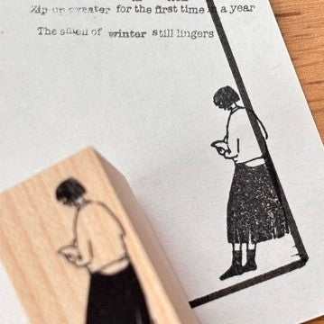 MA7stamp / Rubber Stamp -Fumiko seen from behind