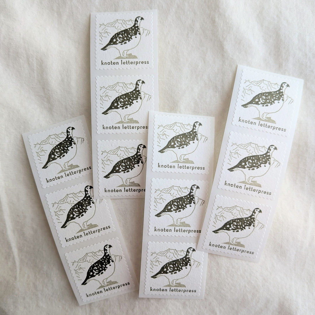 knoten letterpress / seal sticker -Ptarmigan /cotton