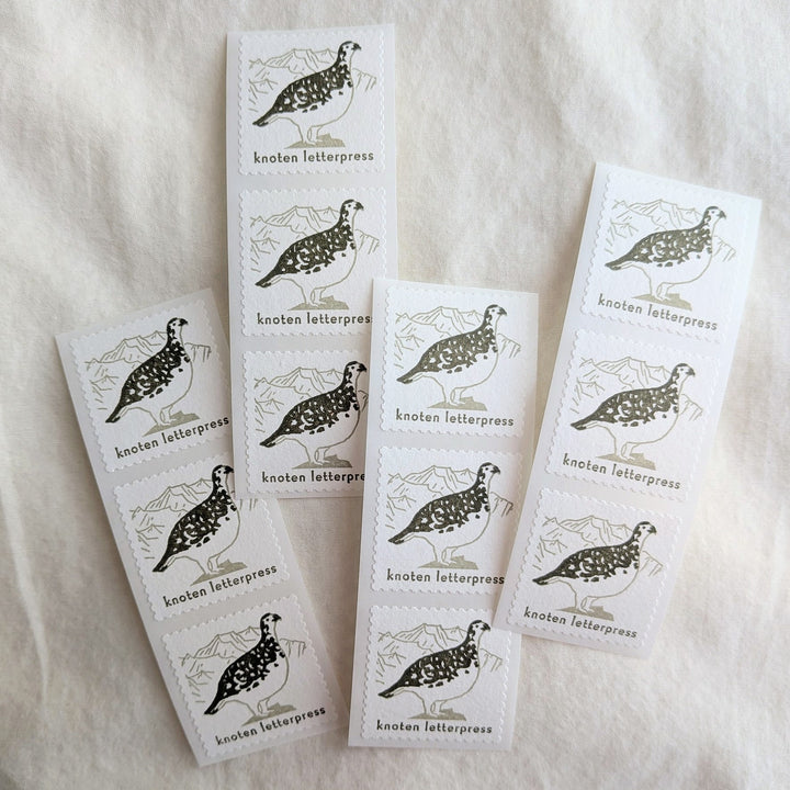 knoten letterpress / seal sticker -Ptarmigan /cotton