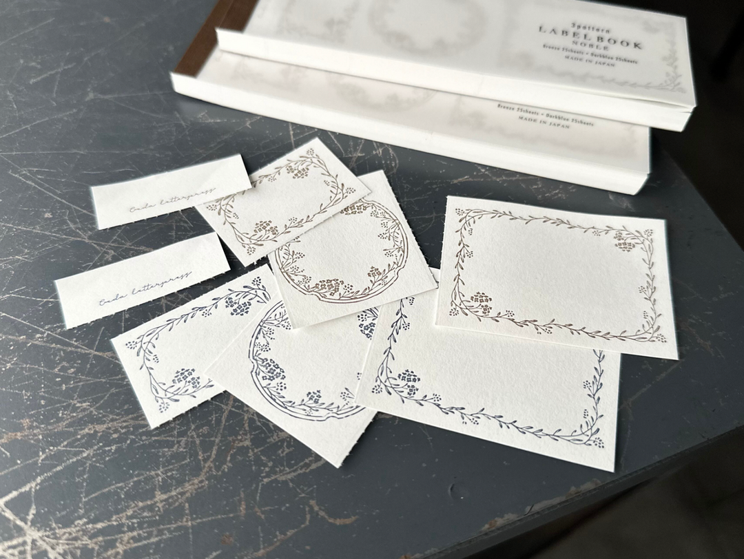 OEDA LETTERPRESS / 3pattern labelbook Noble [Bronze&Dark Blue]