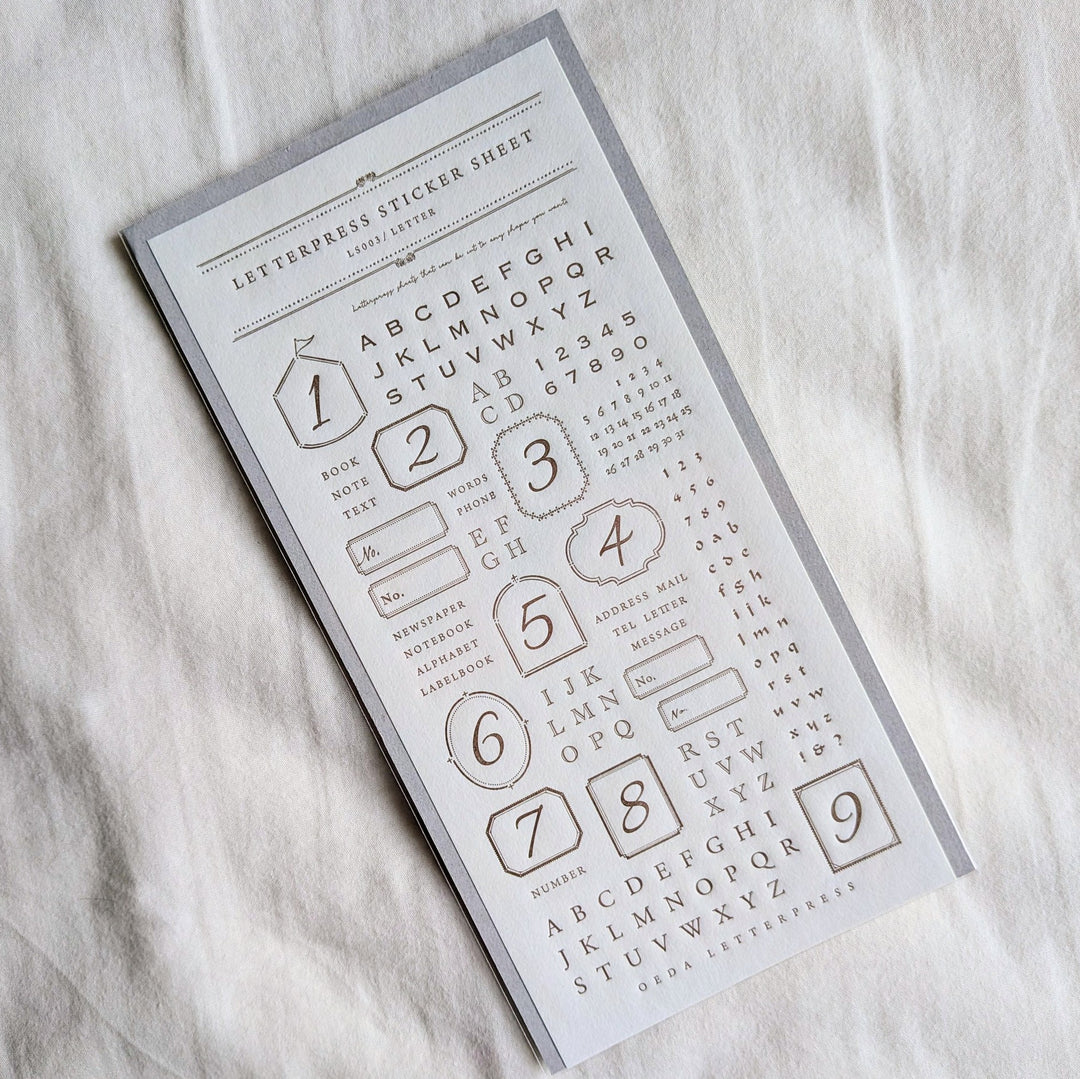 OEDA LETTERPRESS / LETTERPRESS sticker sheet  LETTER /Bronze