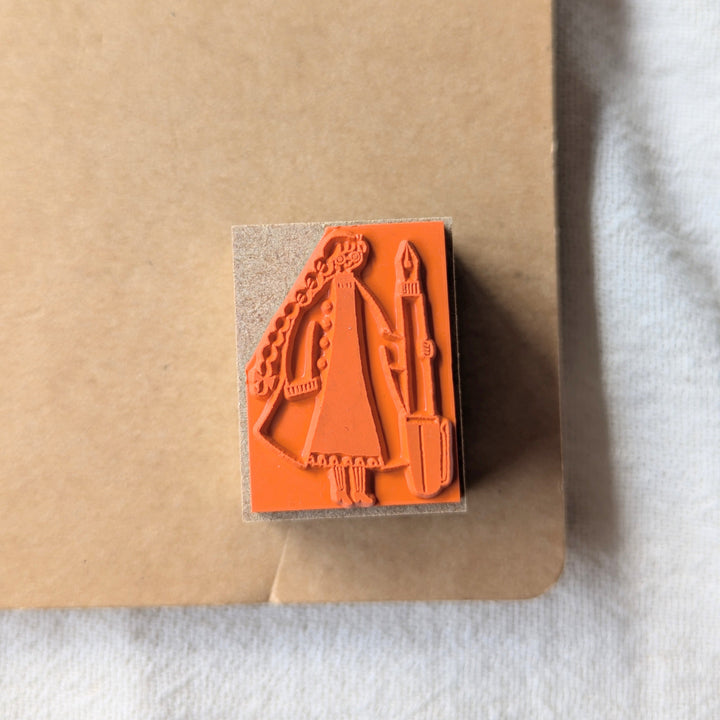 Cotori Cotori / Rubber stamp -Girl holding a fountain pen