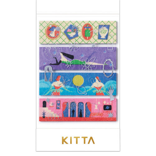 HITOTOKI / Washi Tape KITTA Collage (Silver foil)-Planet KITC002