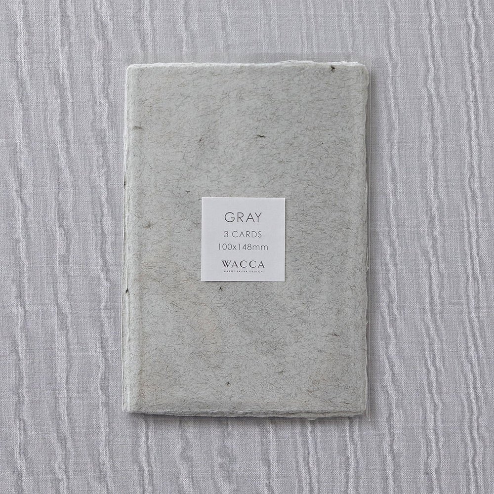 WACCA JAPAN / Deckle edged washi paper post card / Heather Gray PO15