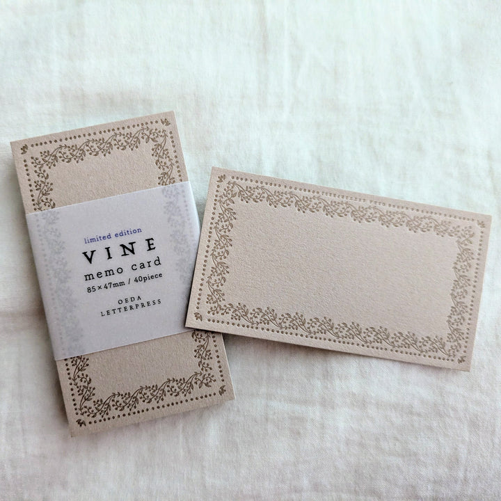 OEDA LETTERPRESS / Memo card (VINE) Beige