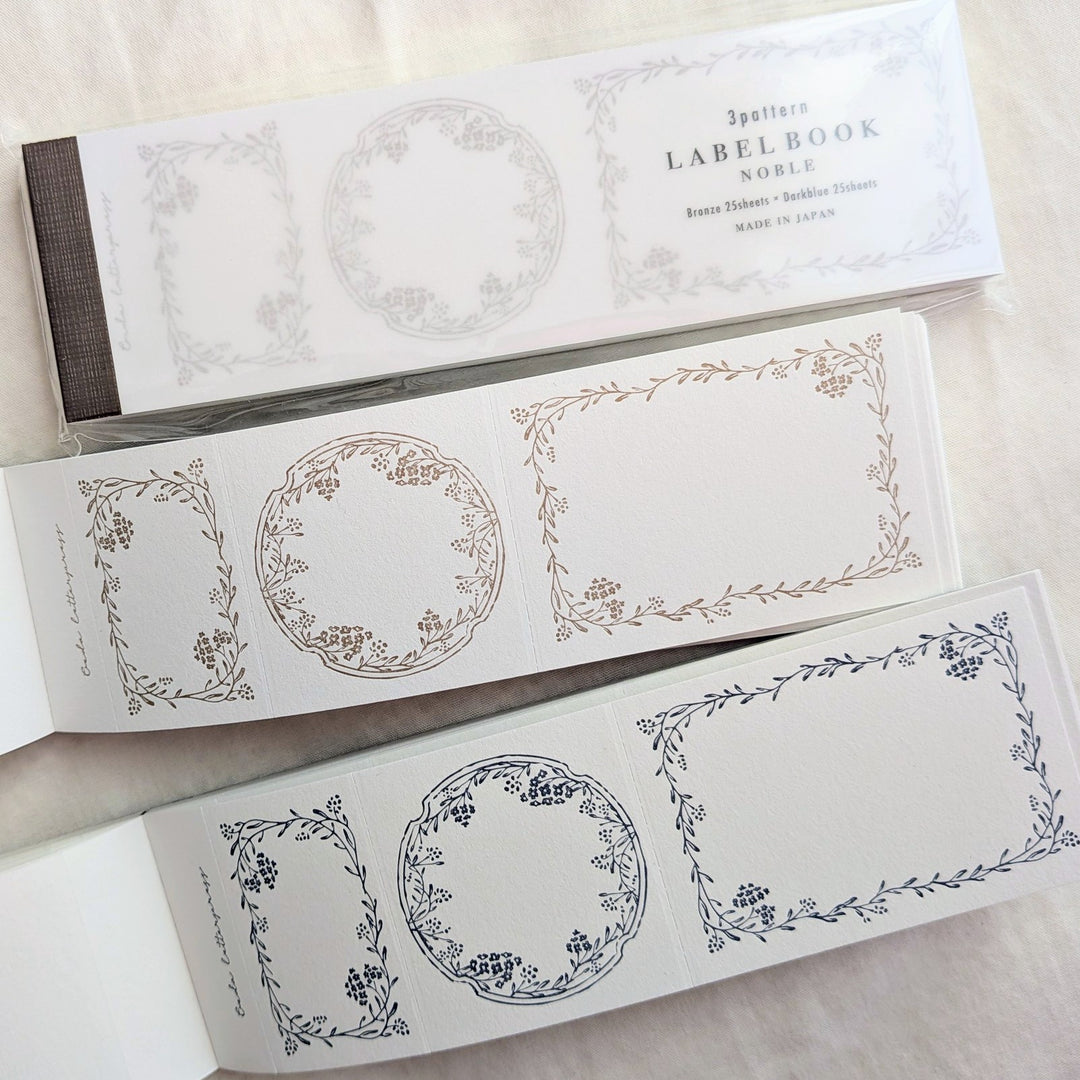 OEDA LETTERPRESS / 3pattern labelbook Noble [Bronze&Dark Blue]