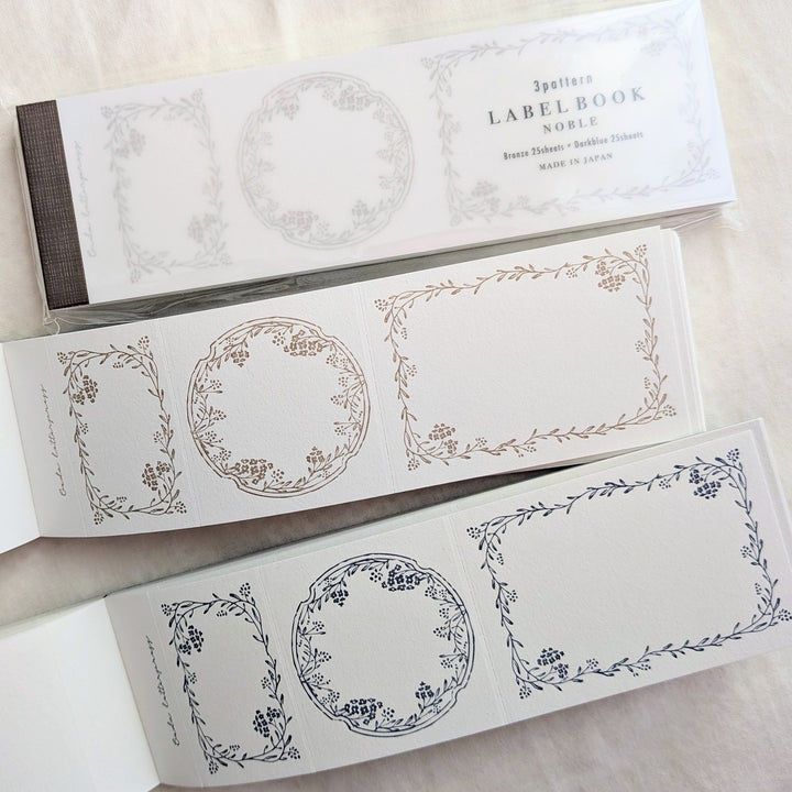 OEDA LETTERPRESS / 3pattern labelbook Noble [Bronze&Dark Blue]