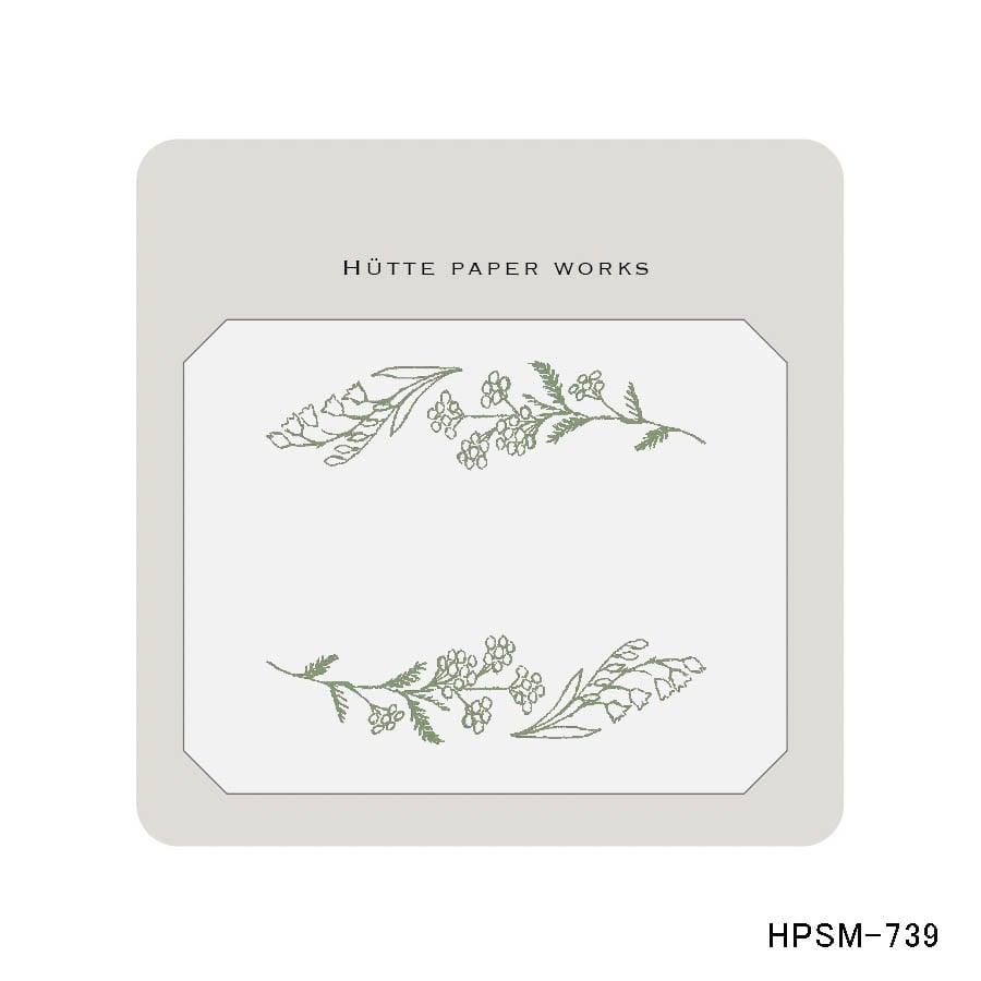 Hutte Paper Works / Tracing Paper Sticky Note -Tansy decorative border HPSM-739
