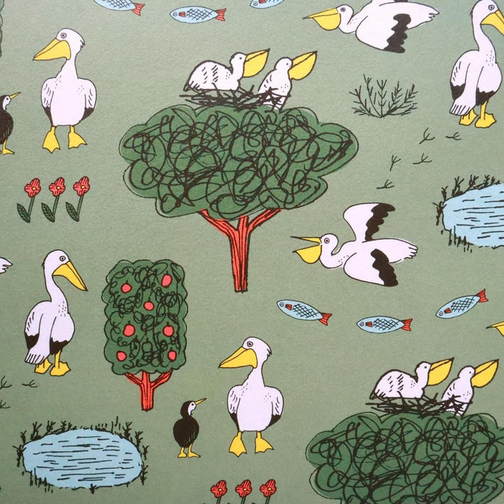 REGARO PAPIRO / Wrapping Paper -Pelican /5 sheets
