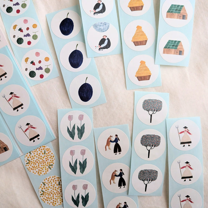 Necktie / 30 round stickers [2]