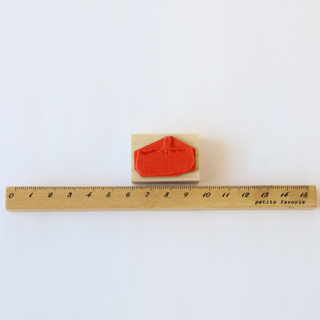 always smile.../ Rubber Stamp -Rattan basket