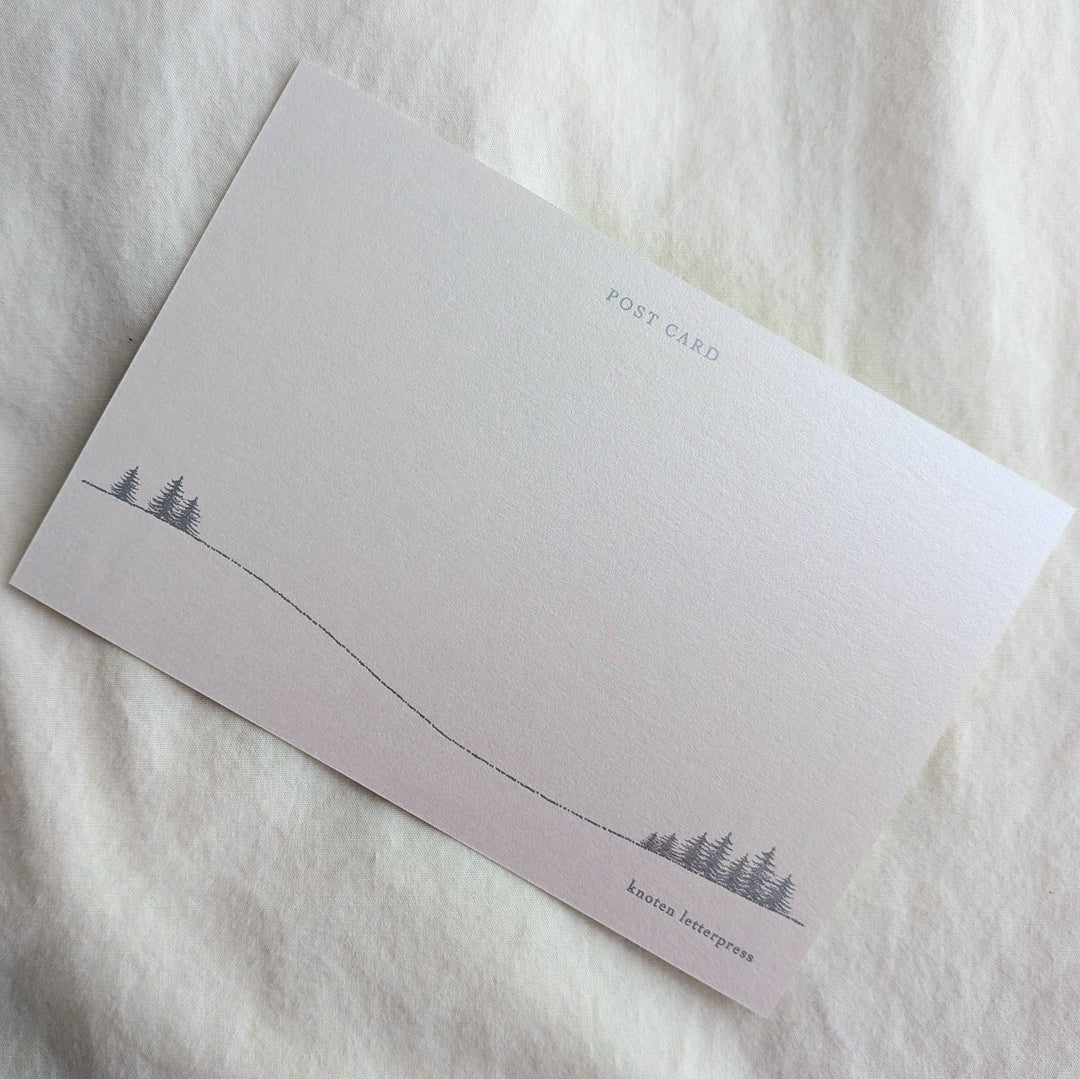 knoten letterpress / Post Card -Winter House /quartz (Glitter)