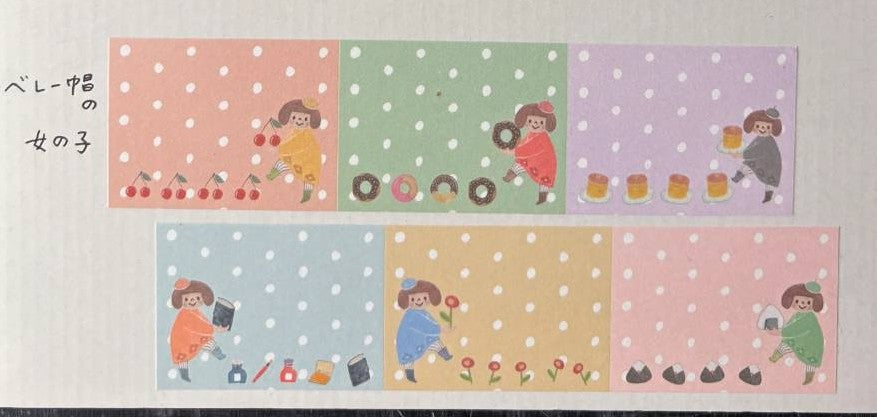 Cotori Cotori / Rolled Sticky Note -Girls wearing berets
