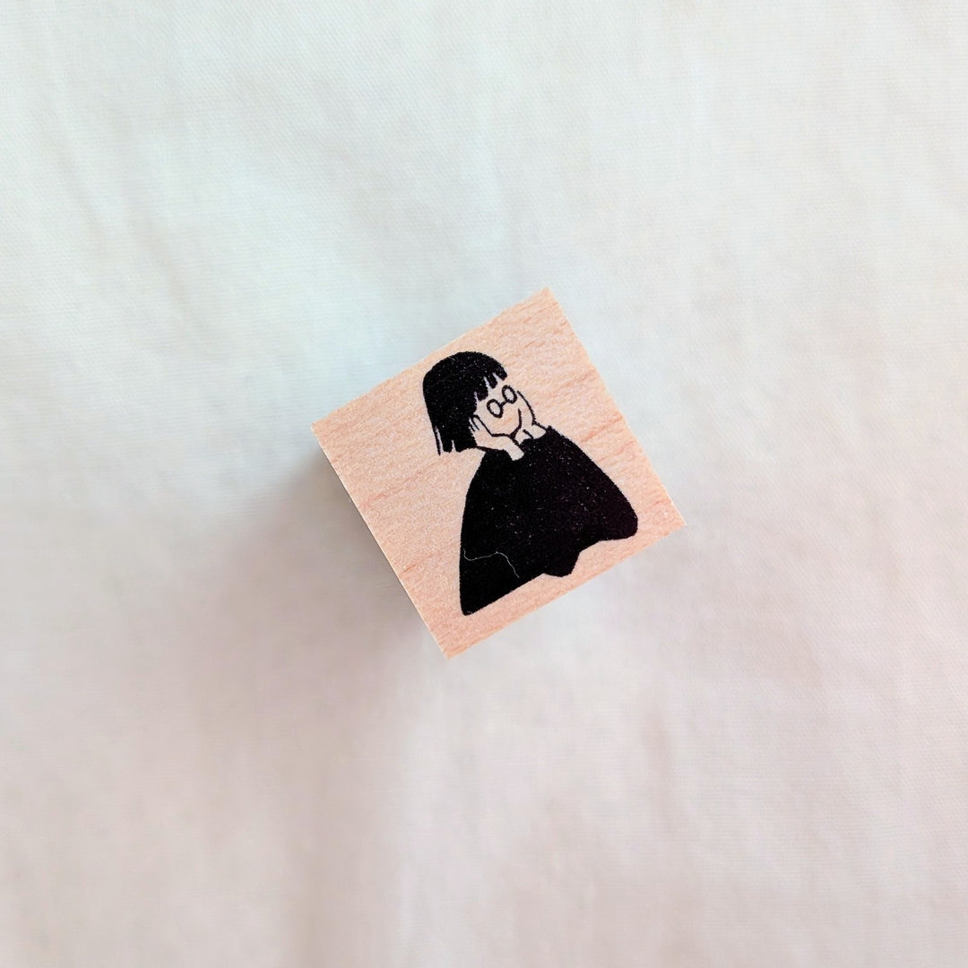 MA7stamp / Rubber Stamp -Fumiko, lost in thought