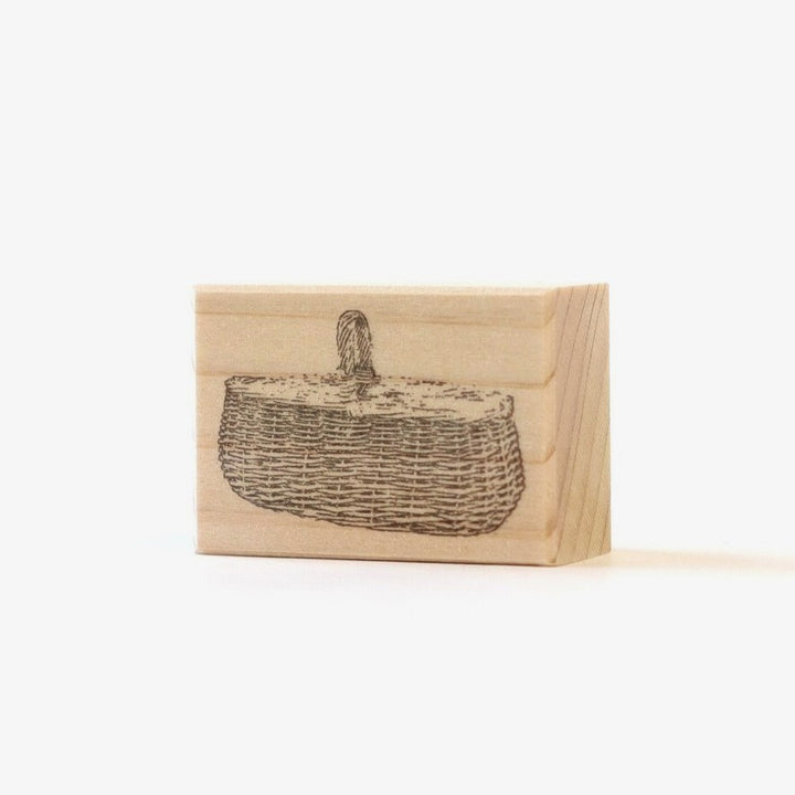 always smile.../ Rubber Stamp -Rattan basket