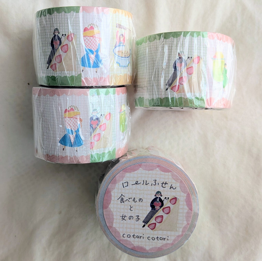 Cotori Cotori / Rolled Sticky Note -Food and Girl