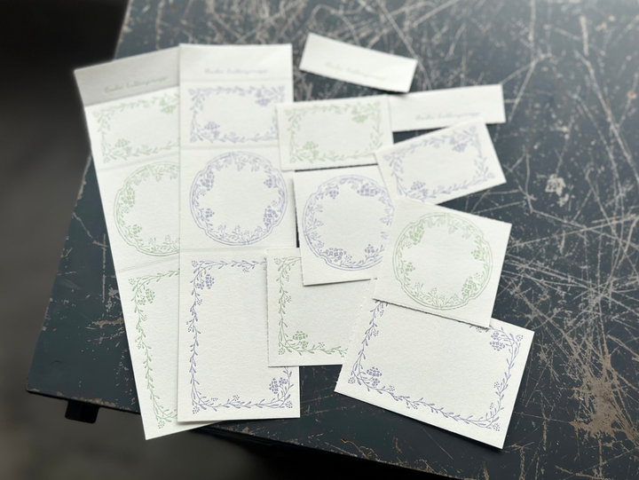 OEDA LETTERPRESS / 3pattern labelbook Noble  [Lavender&Sage]