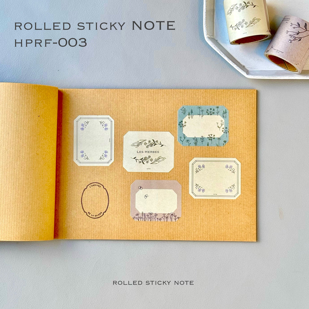 Hutte Paper Works / Rolled Sticky Note -Floral patterns HPR-003