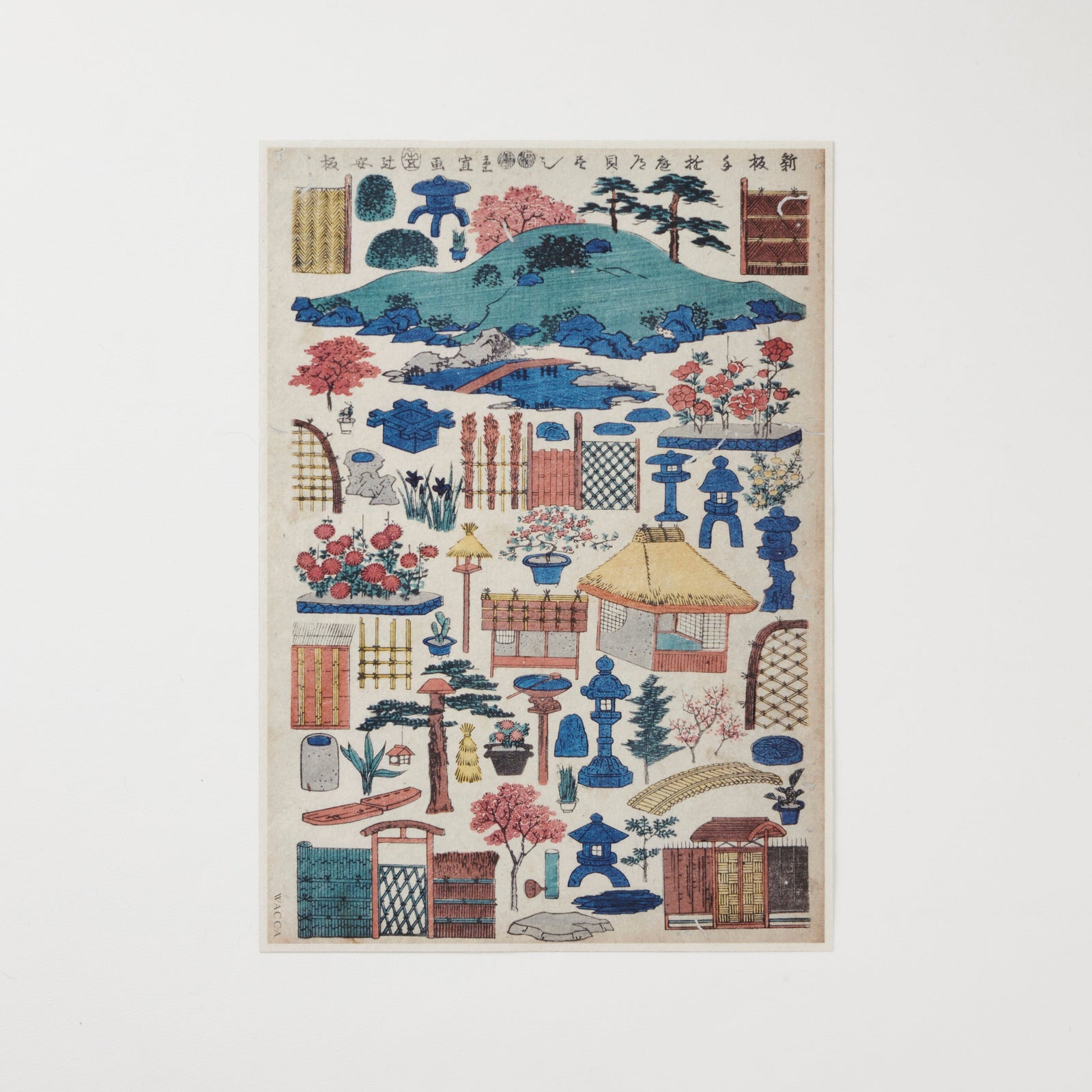 WACCA JAPAN / Edo-period Illustrations Washi Paper Niwa Dogu Zukushi (Garden Tools Collection) OMO004