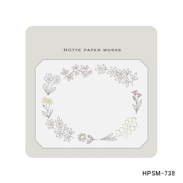 Hutte Paper Works / Tracing Paper Sticky Note -Thistle Wreath HPSM-738