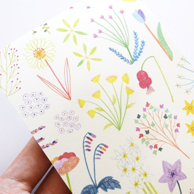 Tomoko Shinozuka / Mini Letter Paper - Cheerful Flowers