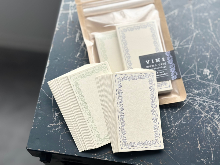 OEDA LETTERPRESS / Limited Edition Memo card 'VINE' Limited color -Lavender&Sage
