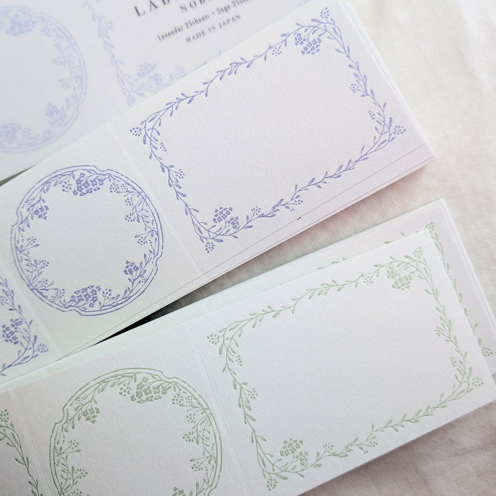 OEDA LETTERPRESS / 3pattern labelbook Noble  [Lavender&Sage]