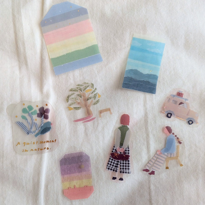 Miki Tamura / Clear Flake Stickers -Natural