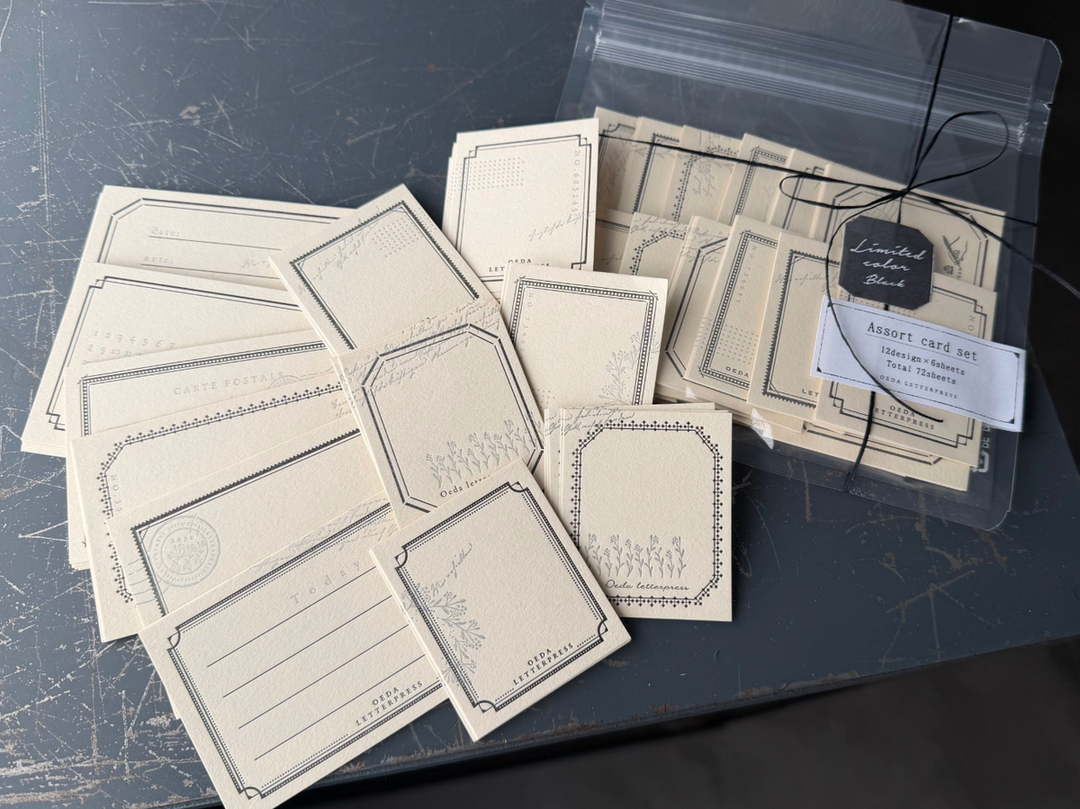 OEDA LETTERPRESS / Limited Edition Assort card set / mellow Black