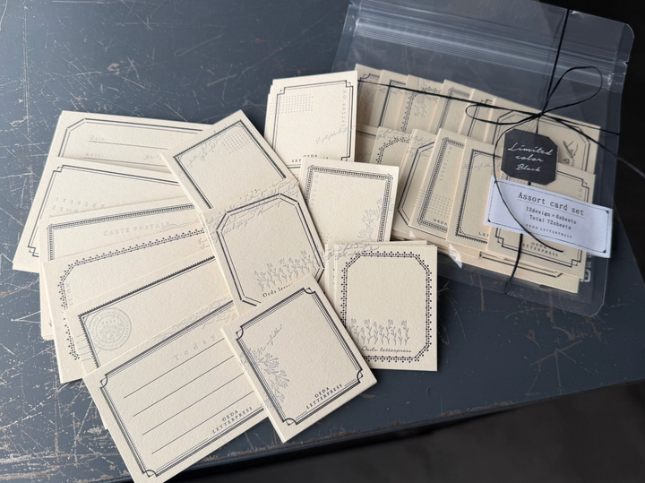 OEDA LETTERPRESS / Limited Edition Assort card set / mellow Black