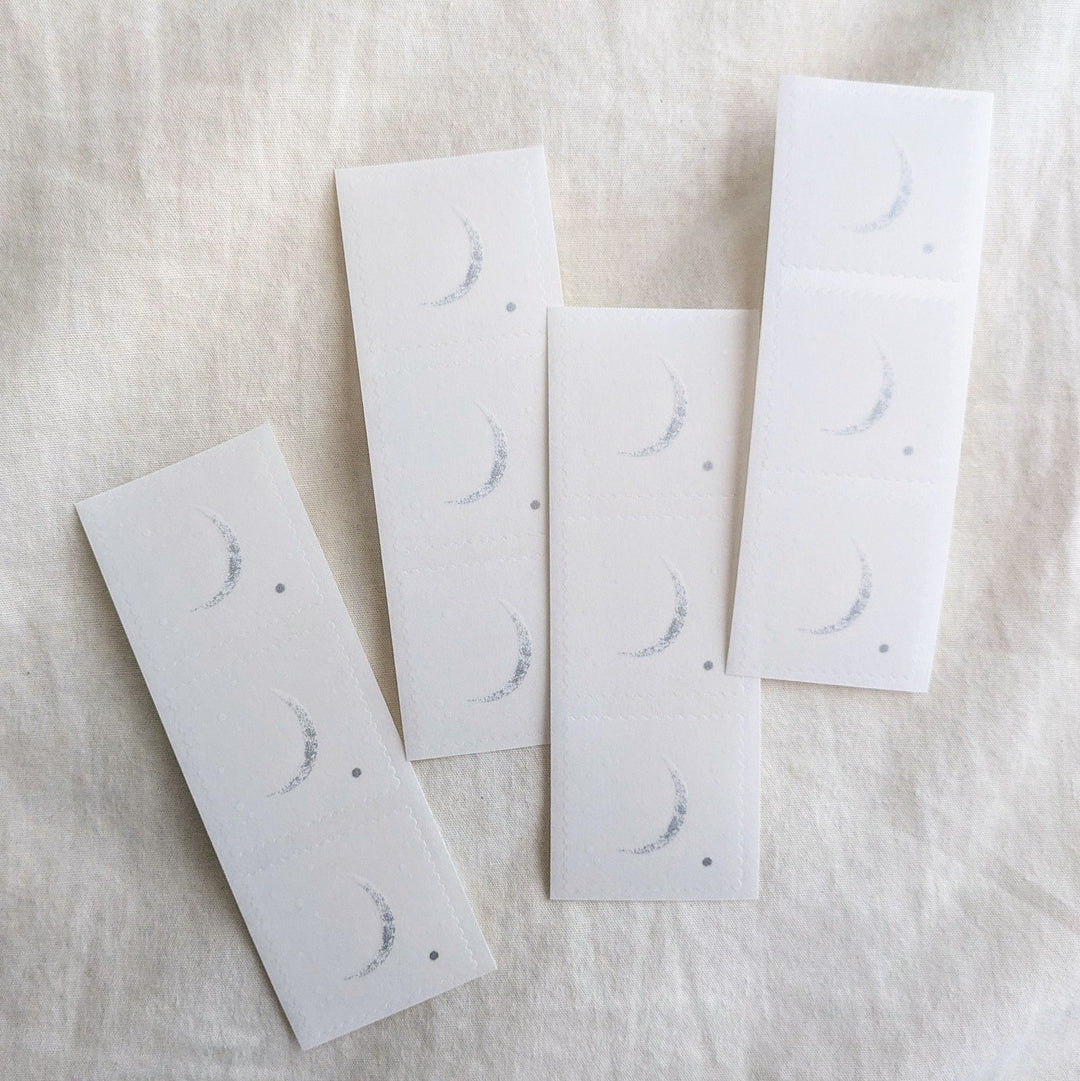 knoten letterpress / seal sticker -Crescent Moon