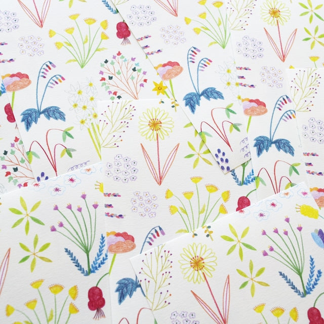 Tomoko Shinozuka / Mini Letter Paper - Cheerful Flowers