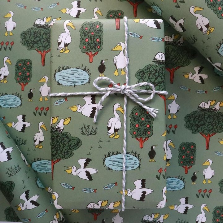 REGARO PAPIRO / Wrapping Paper -Pelican /5 sheets