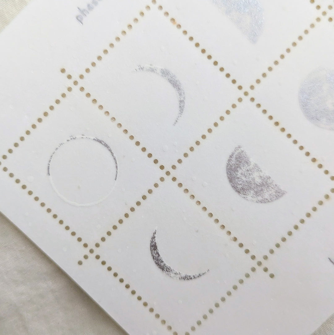 knoten letterpress / Stamp-style sticker -Phases of the moon