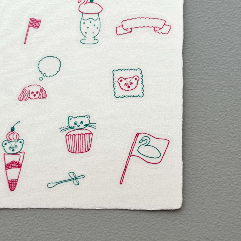 Tobimatsu Shoichiro x Mizushima / Tracing paper sticker -Topping Animal