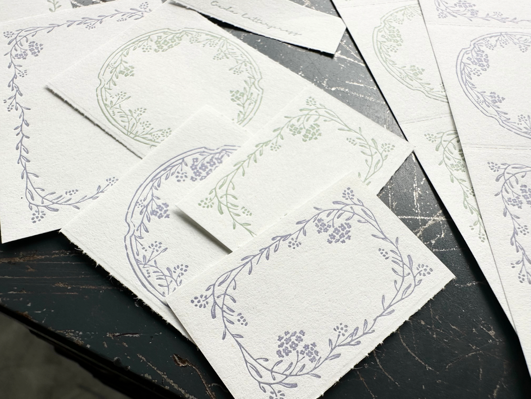 OEDA LETTERPRESS / 3pattern labelbook Noble  [Lavender&Sage]