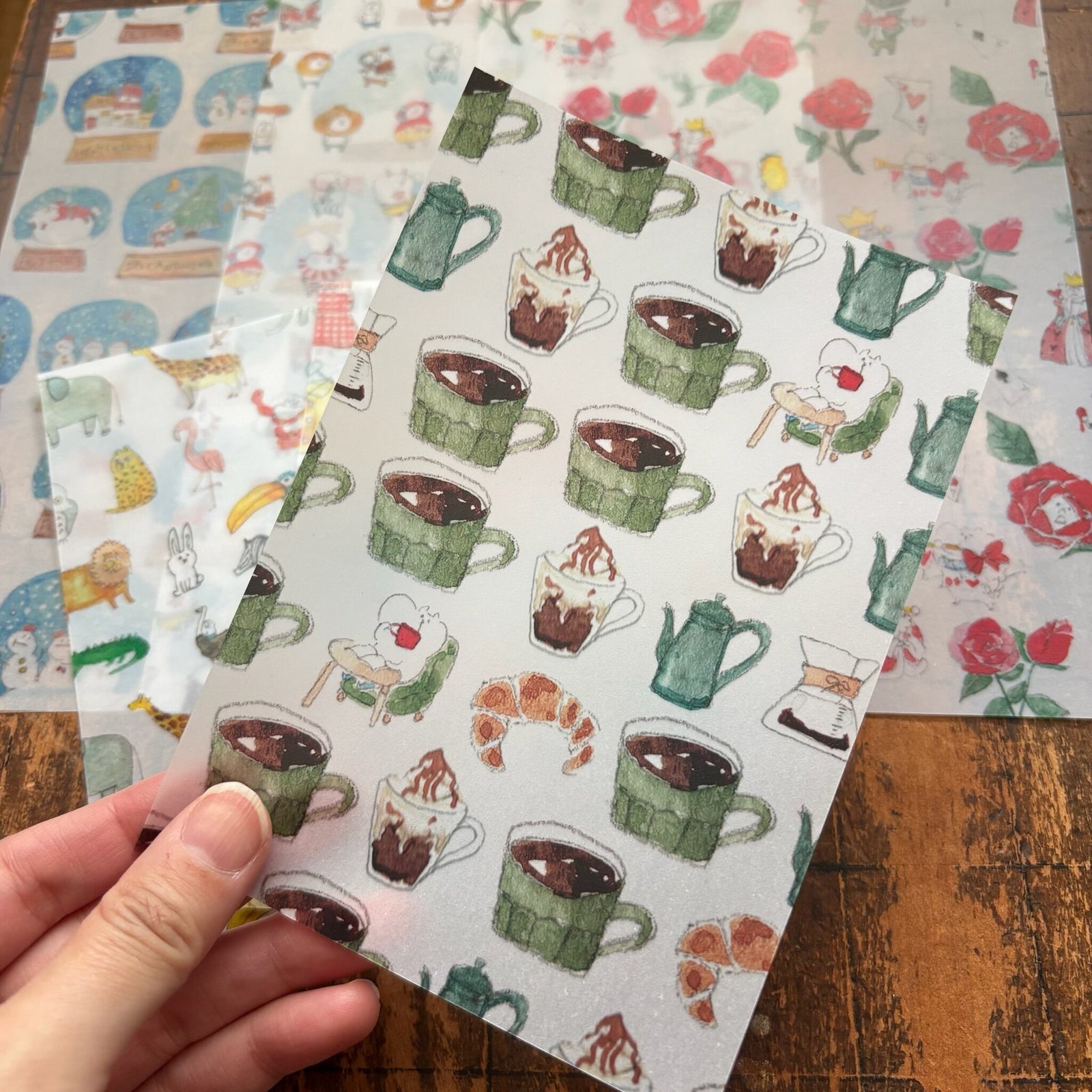 spica garden / Tranceparent Design Paper Set -coffee DS7