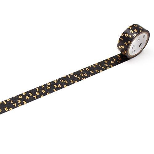 mt x SOU SOU/ Foil-staming Washi Tape - Golden Numbers MTSOU27