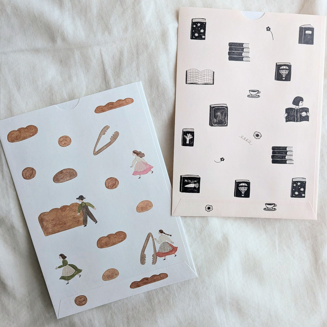 Necktie / Paper Bag -Books and Fluffy Bread