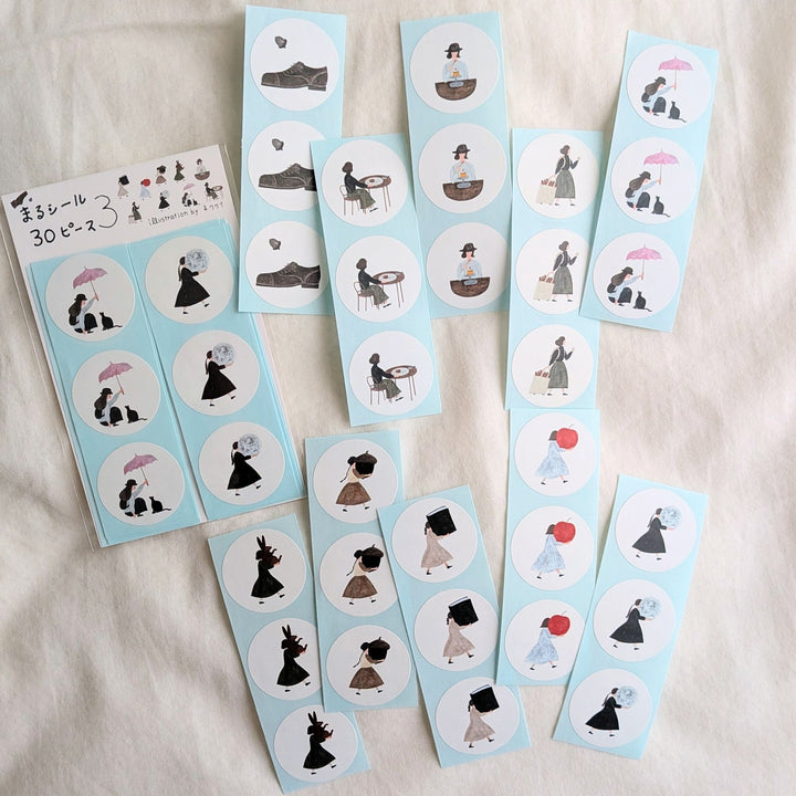 Necktie / 30 round stickers [3]
