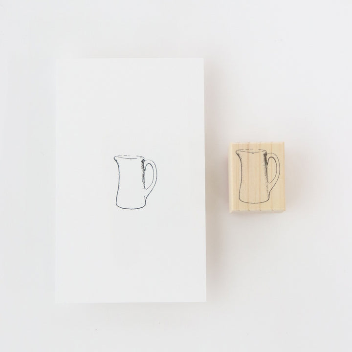 always smile.../ Rubber Stamp -milk vase
