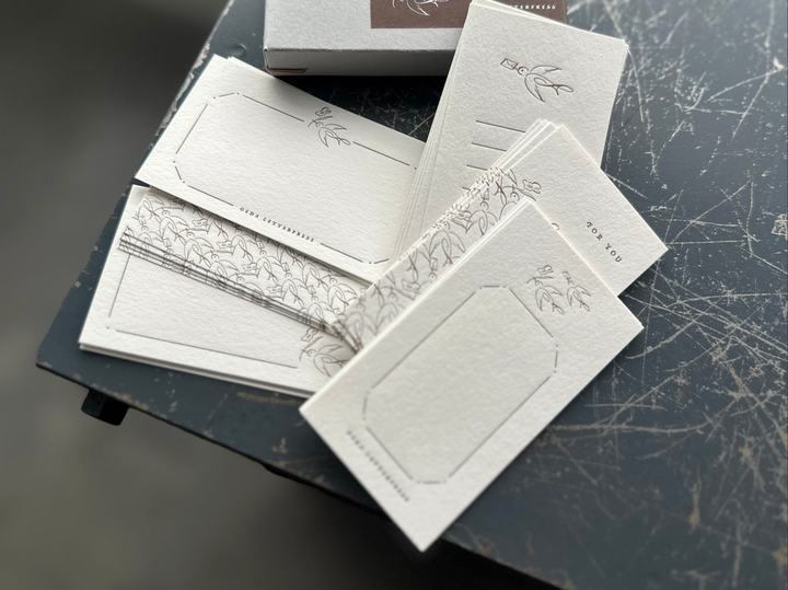 OEDA LETTERPRESS / 6 BIRDS DESIGN CARD BOX [Bronze]