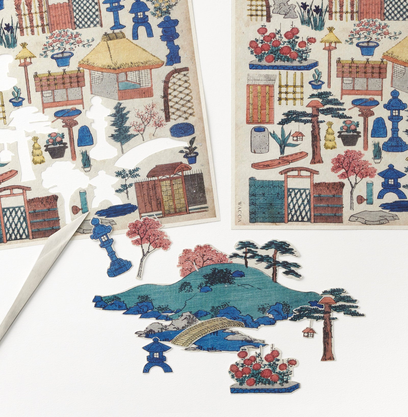 WACCA JAPAN / Edo-period Illustrations Washi Paper Niwa Dogu Zukushi (Garden Tools Collection) OMO004