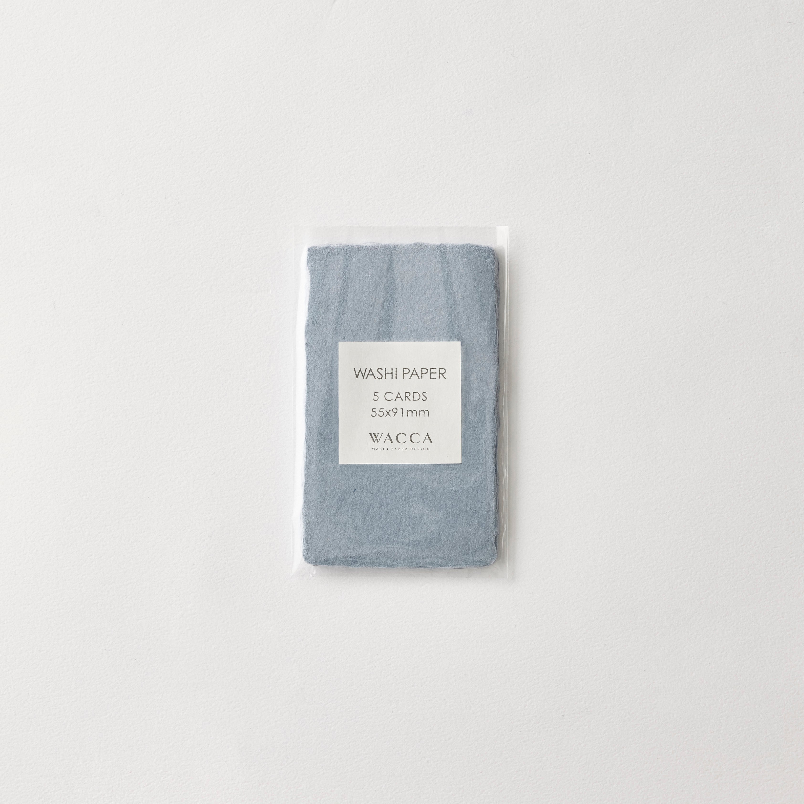 WACCA Handmade deckle edged washi paper card /BLUE BU38 – PAPER SHOP JAPAN