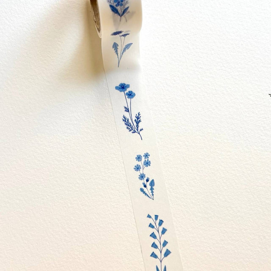 Hutte Paper Works / 筆記可能マスキングテープ Blue floral