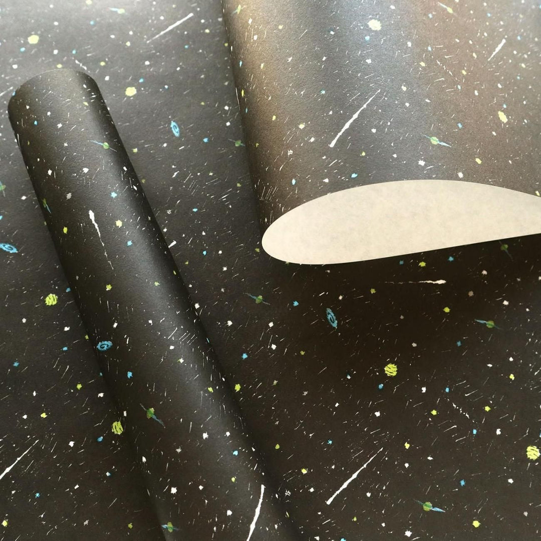 REGARO PAPIRO / Wrapping Paper -Universe Pattern Black /5 sheets